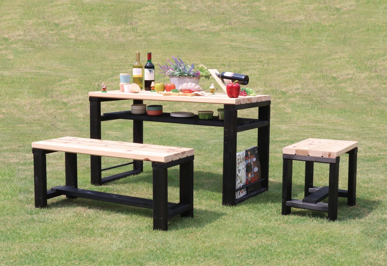 数量限定】ガーデンDIYベンチ どっしり100cmフラワーガーデンベンチ