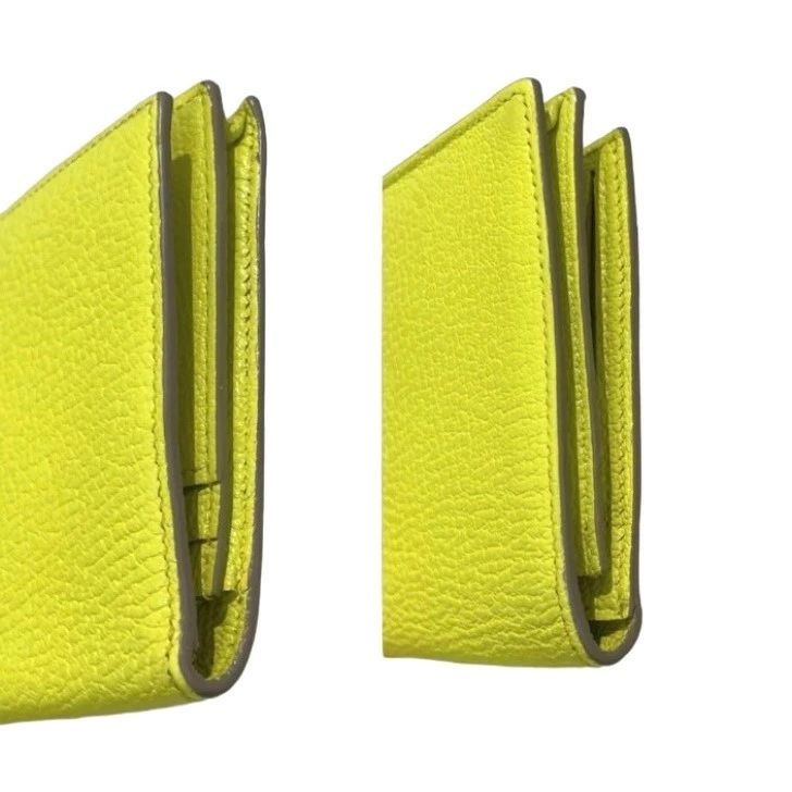 美品☆　エルメス　ベアンスフレ　長財布　シェーブル　ライム　□Q刻印 美品☆ エルメス ベアンスフレ 長財布 シェーブル ライム □Q刻印