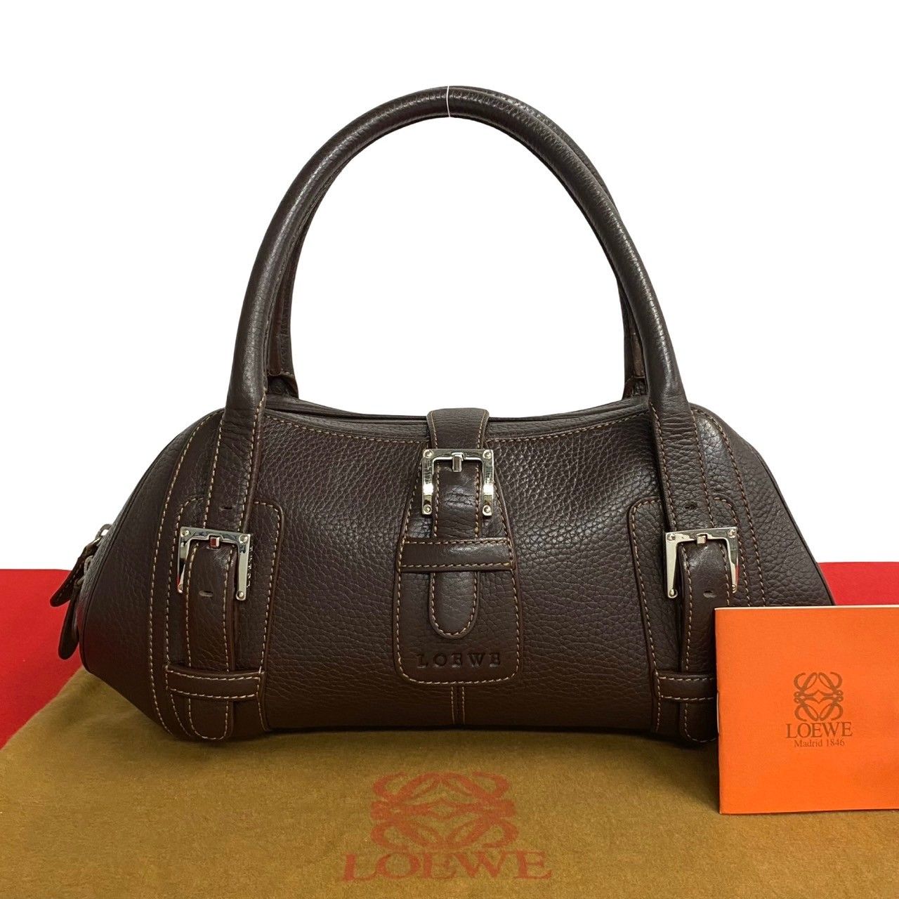 LOEWE ロエベ ヘリテージ ラウンドファスナー 長財布 ロゴ型押し レザー