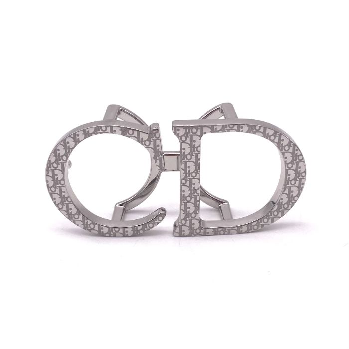 Christian Dior クリスチャンディオール オブリーク CDロゴ シルバー バックル eY09228A
