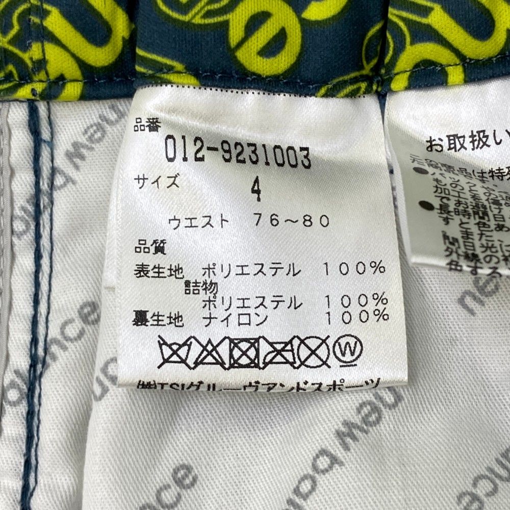 サイズ：4 NEW BALANCE GOLF ニューバランス 中綿パンツ 総柄 ネイビー