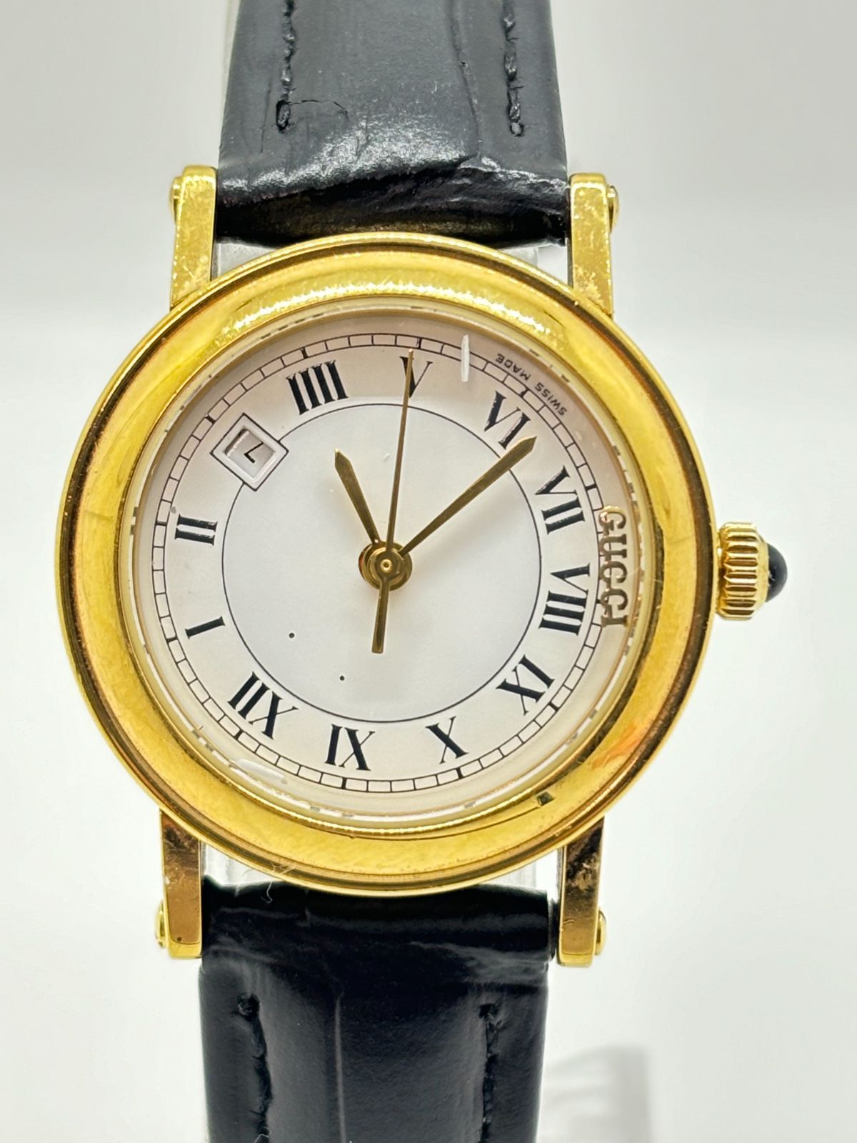 箱入り グッチ 7200L デイト ラウンド クォーツ レディース 腕時計 GUCCI