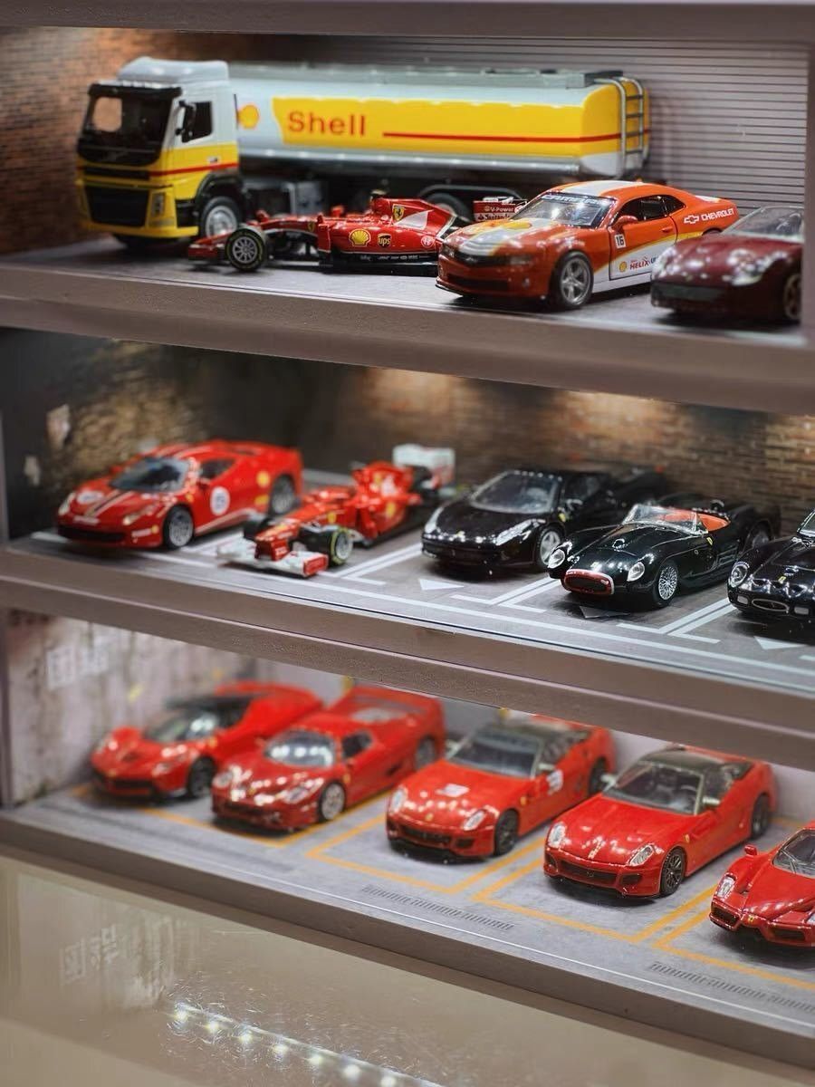  1 43 模型 ガレージ ミニチュア ミニカー等 ディスプレイ LED電装付きジオラマ ケース 模型製作用品 模型 プラモデル