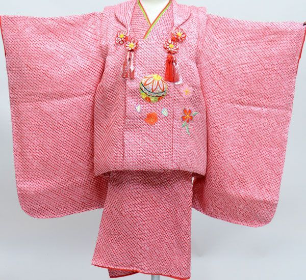七五三 三歳 女児 被布着物セット 正絹 総絞り 夢想 3歳 3才 三才