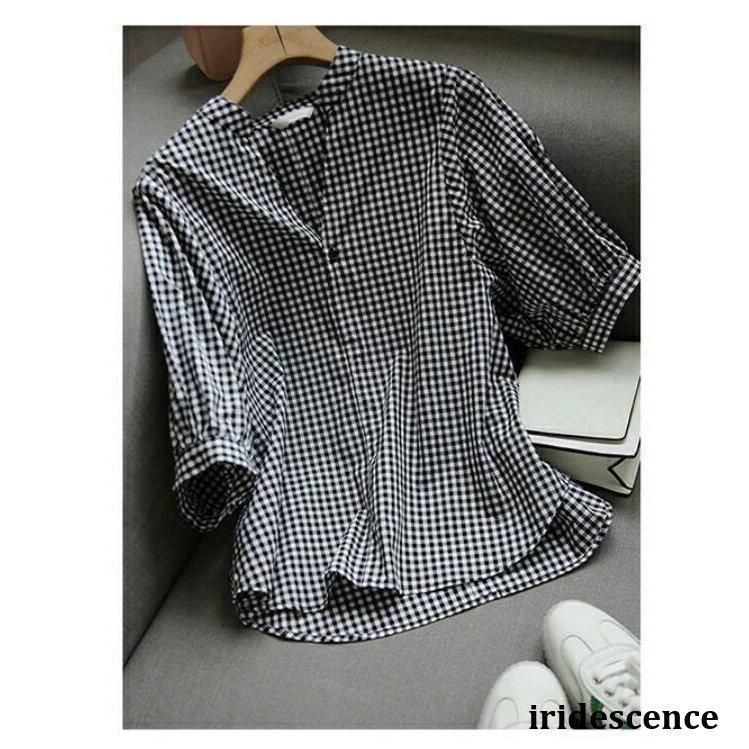 ブラウス レディース シャツ 夏 綿 ストライプ 五分袖 ブラウス 5分袖 パフスリーブ tシャツ ス 春 夏 ギンガムチェック スーツ ブラウス レディース シャツ 夏 綿 ストライプ 五分袖 5分袖
