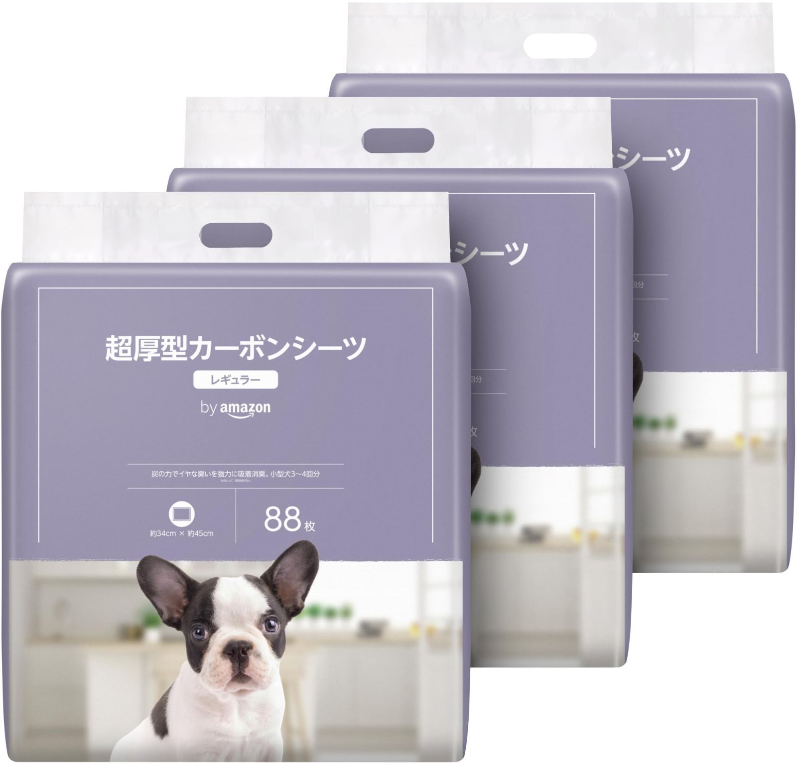 【在庫処分】レギュラー 88枚×3個 ペットシーツ カーボン グレー(超厚型)(Wag) by
