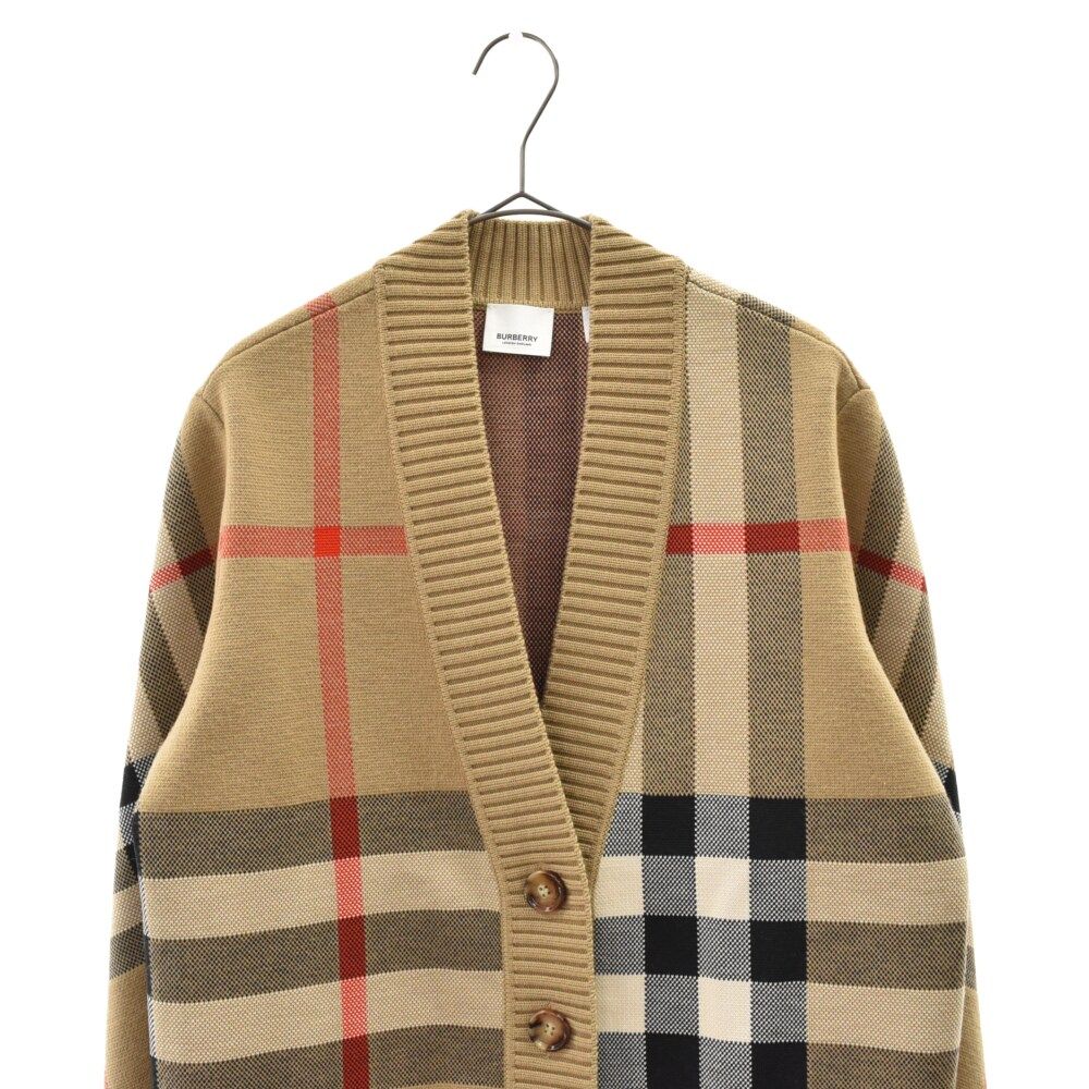 BURBERRY (バーバリー) Caragh Merino Wool Blend Cardigan 8039153 ヴィンテージチェック  ウールカーディガン ブラウン レディース - メルカリ