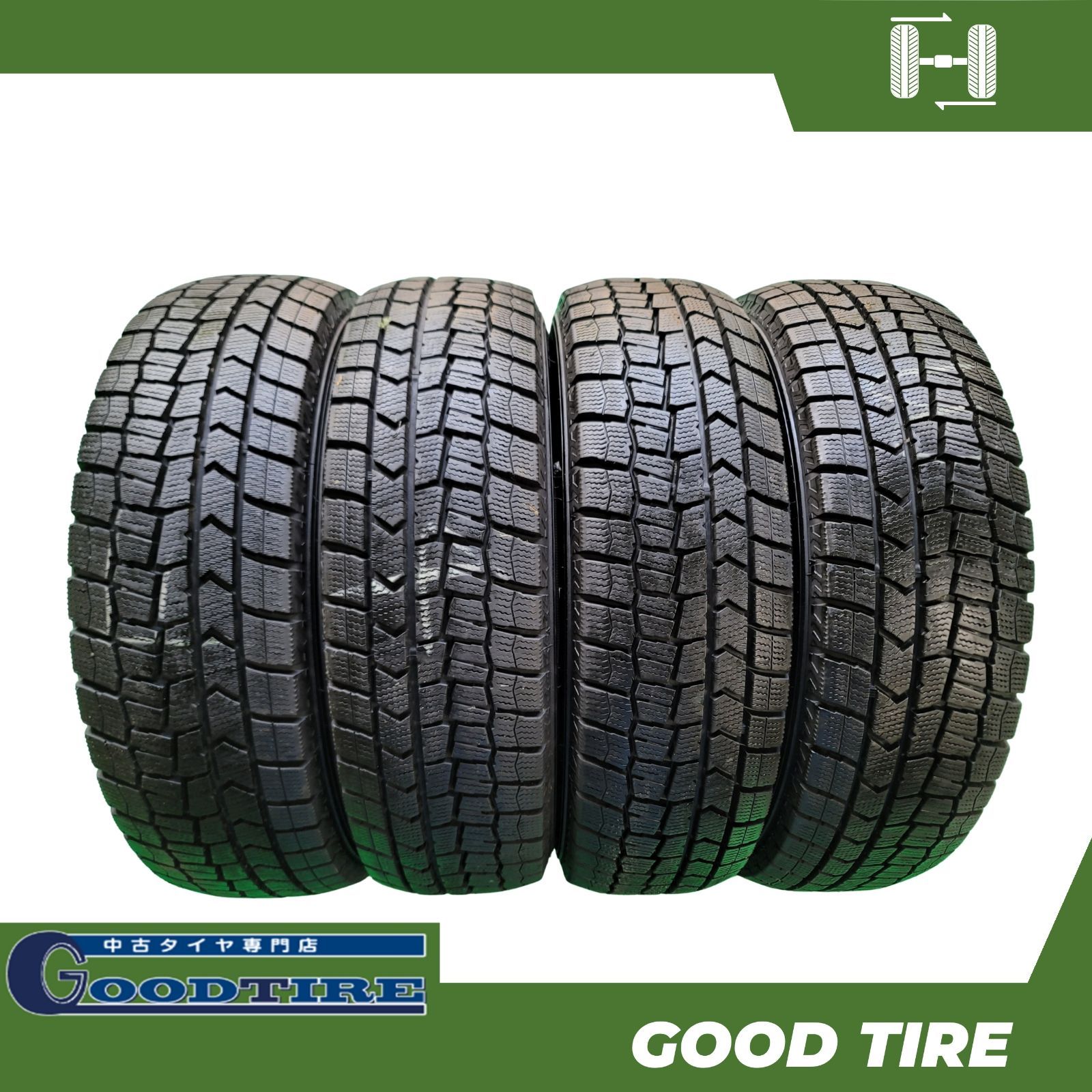 175 65R15 ダンロップ WINTERMAXX WM02 4本 製 冬用 9分山 タイヤ アクア フィット ノート 6934