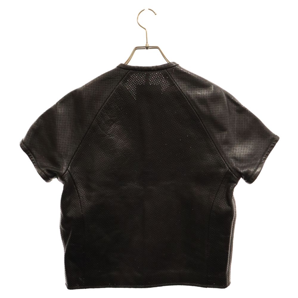 VANSON Leathers 半袖メッシュジャケット ブラック Lサイズ VANSON (バンソン) パンチングメッシュ レザーシャツジャケット 半袖