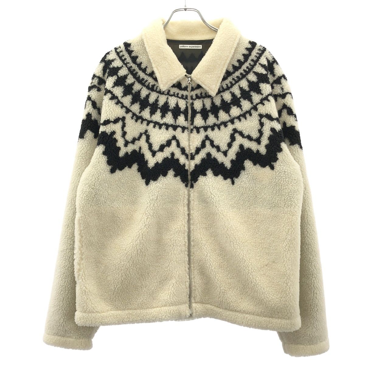 uniform experiment ユニフォームエクスペリメント 24AW SHERPA BLOUSON ノルディック柄ボアフリースブルゾン UE-242018 アイボリー系 2