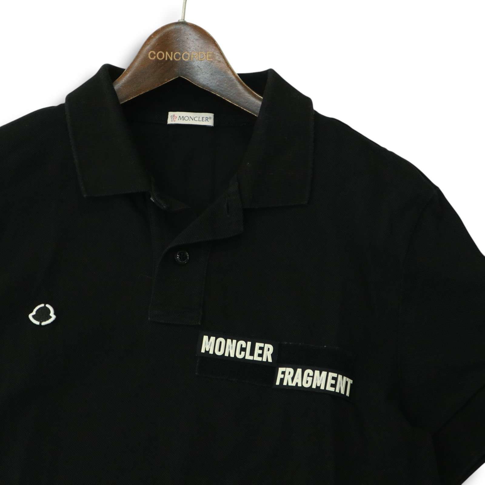MONCLER ブラック ポロシャツ M MONCLER モンクレール × FRAGMENT フラグメント 藤原ヒロシ☆ 春