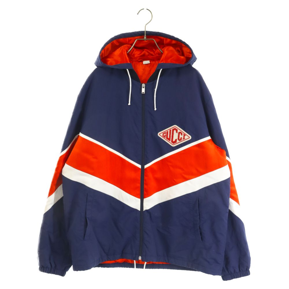 GUCCI (グッチ) ナイロンパデッド サテン切り替え ジップアップ