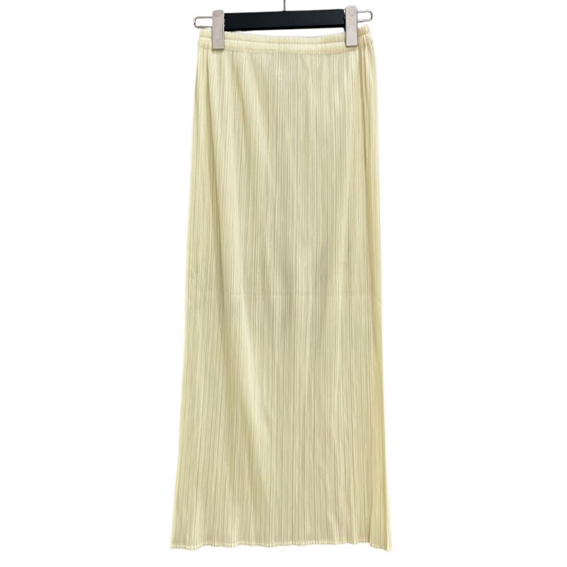 プリーツプリーズ PLEATS PLEASE プリーツロングスカート PP04-JG613 イエロー 2 ポリエステル レディース ロングスカート