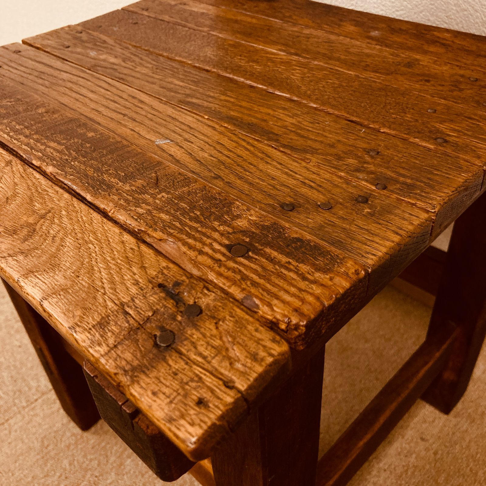 昭和レトロ 昔の古い木の学校イス - メルカリ