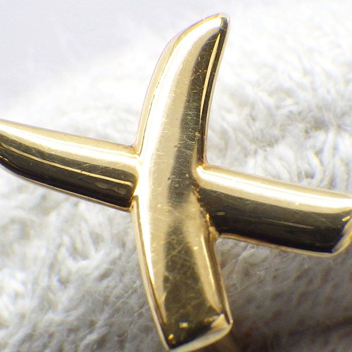 ティファニー Tiffany & Co. ピアス キス X クロス K18YG 【中古 ティファニー Tiffany & Co. ピアス キス X クロス K18YG 【中古