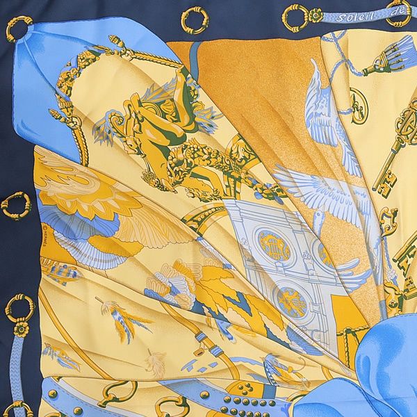 おすすめネット 広尾店】極美品 エルメス DE SOLEIL 大判スカーフ カレ90 HERMES 小物