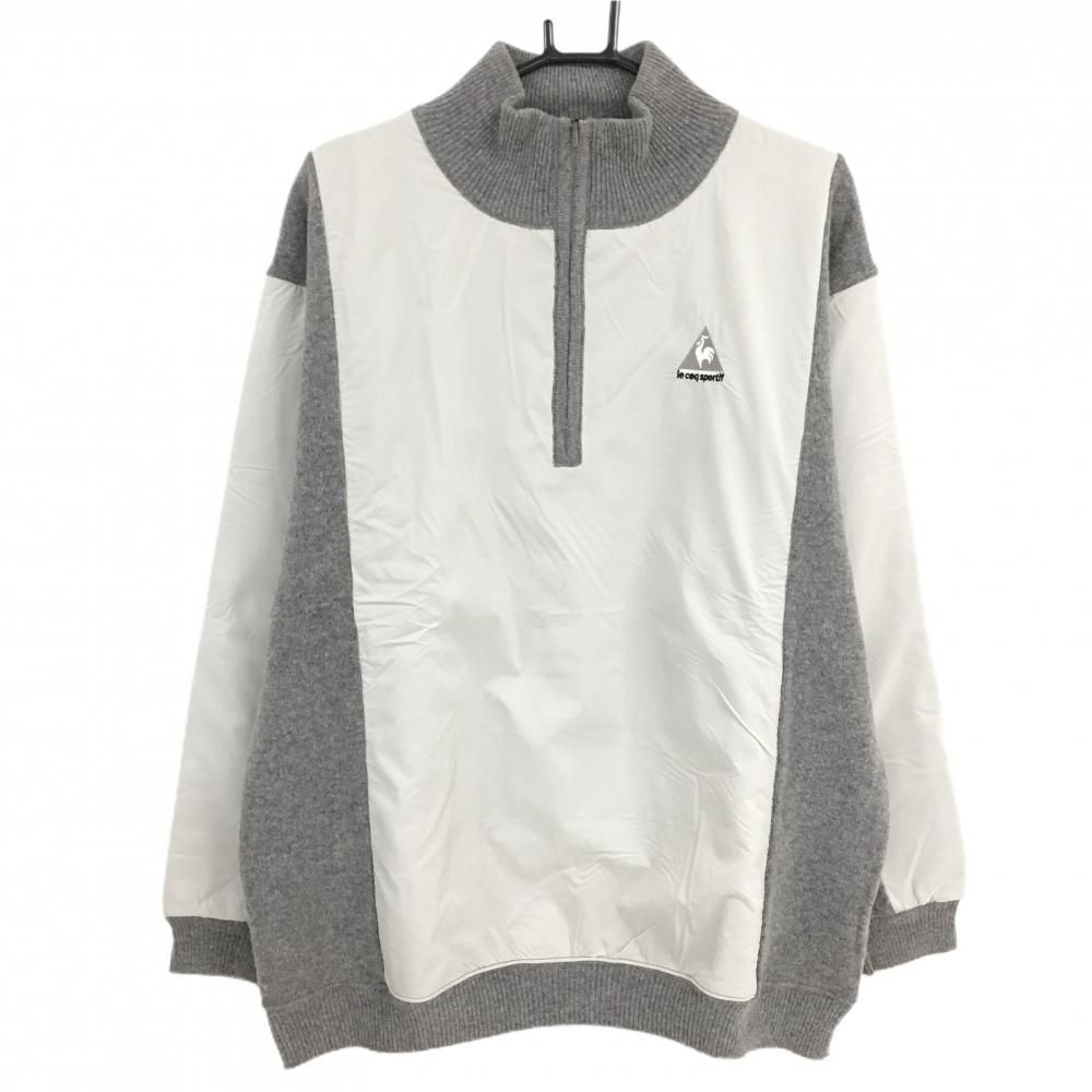 ルコックゴルフ 切替ニットブルゾン グレー×ライトグレー ハーフジップ メンズ LL ゴルフウェア le coq sportif - メルカリ