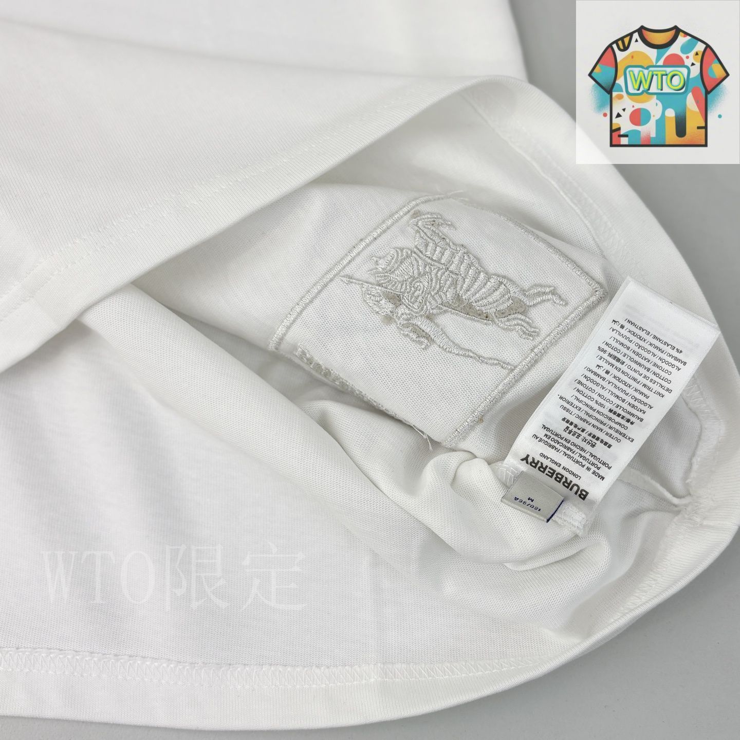 Burberry♡馬ロゴ刺繍 ホワイト♡シンプルTシャツ BURBERRY】メンズ ロゴ刺繍コットンTシャツ HESFORD (Burberry/T