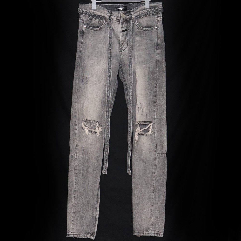 DESTRUCTIVE ダメージデニムパンツ サイズ28 グレー