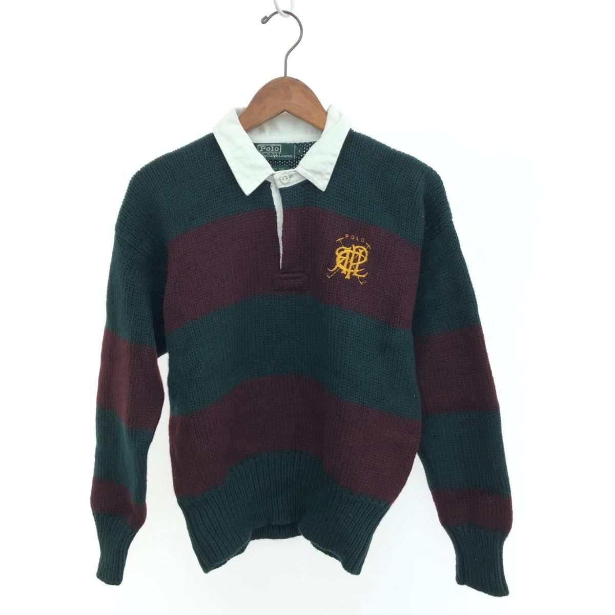 POLO RALPH LAUREN ポロラルフローレン ラガータイプ ニット サイズ L ボルドー|グリーン ウール レディース 243001000210