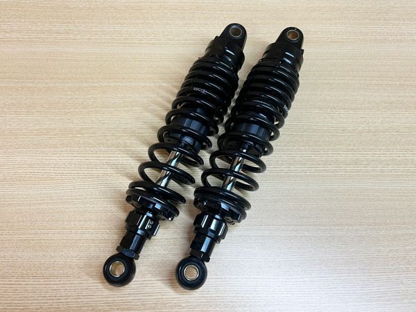 汎用 バイク リアショック リアサスペンション 320mm 減衰調整付 ブラックボディ| ブラックスプリング