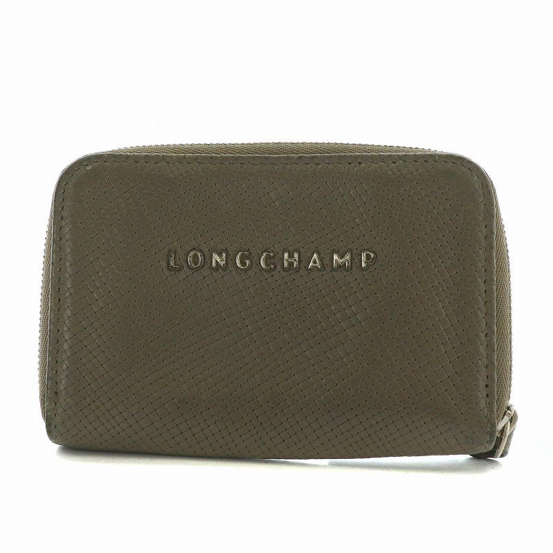 新品同様 ロンシャン ラウンド レザー コインケース 小銭入れ LONGCHAMP 小物