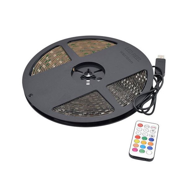 日本トラストテクノロジー USBテープLED 10m 流れる光のイルミネーション RGB リモコン付き TPLED10M-RGBB-R