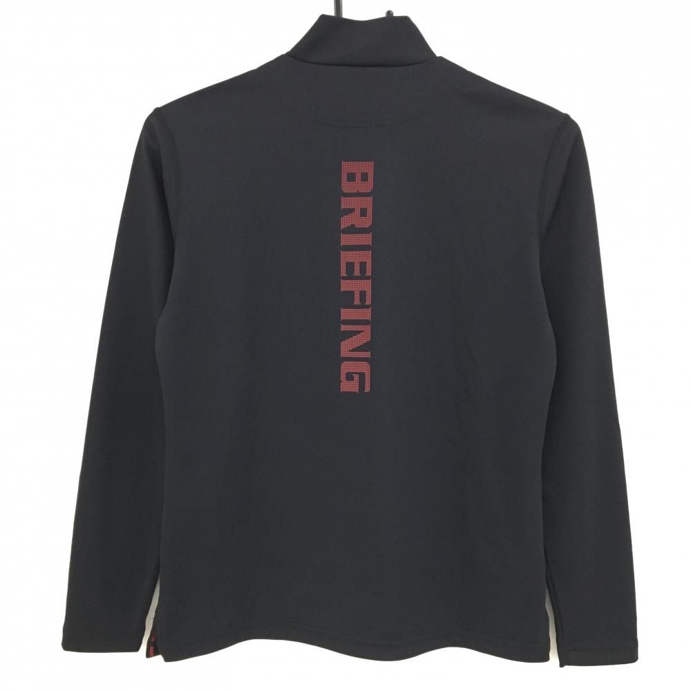 超美品】ブリーフィング 長袖ハイネックシャツ 黒 ロゴレッド