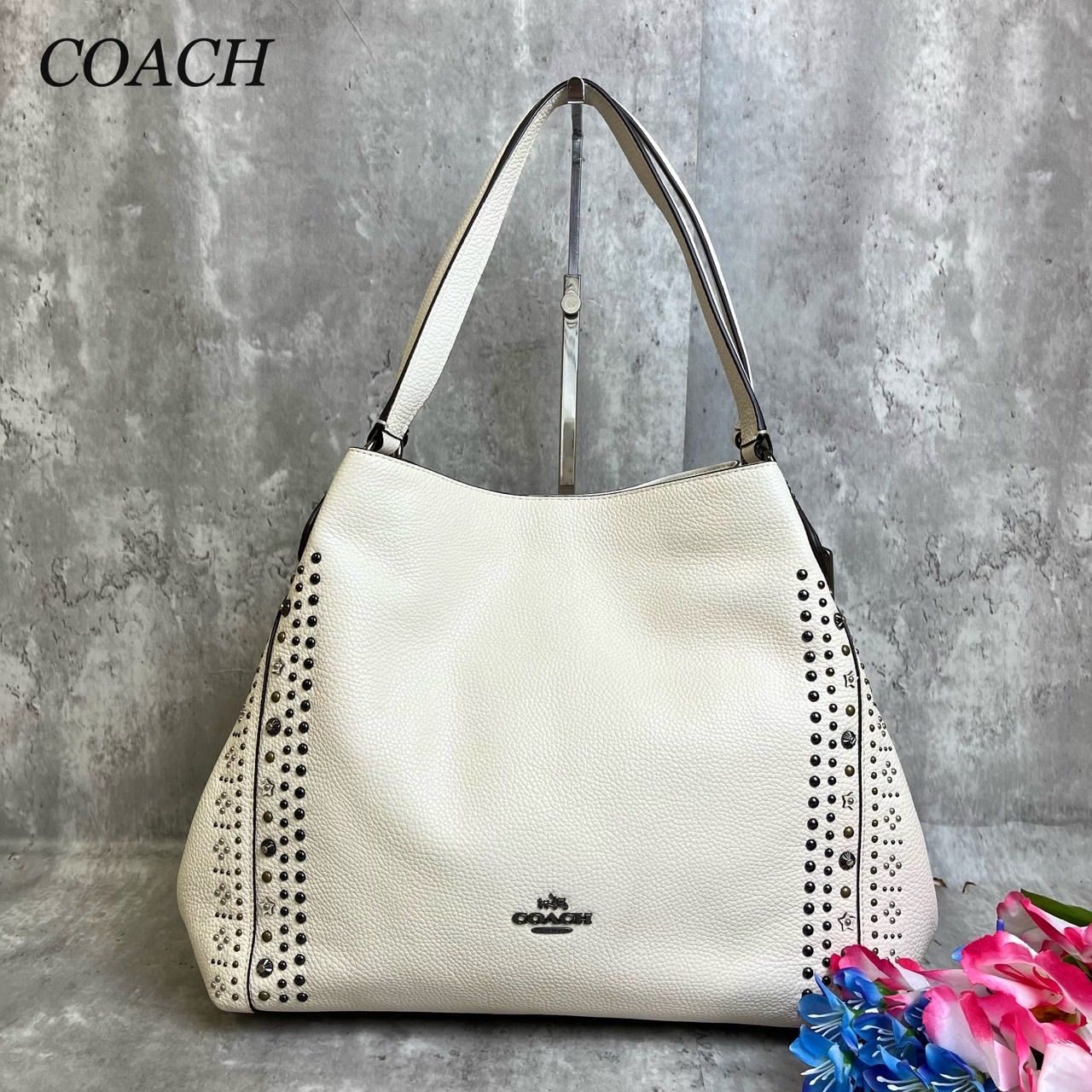✨良品✨COACH コーチ ハンドバッグ トートバッグ スタッズ チャーム 