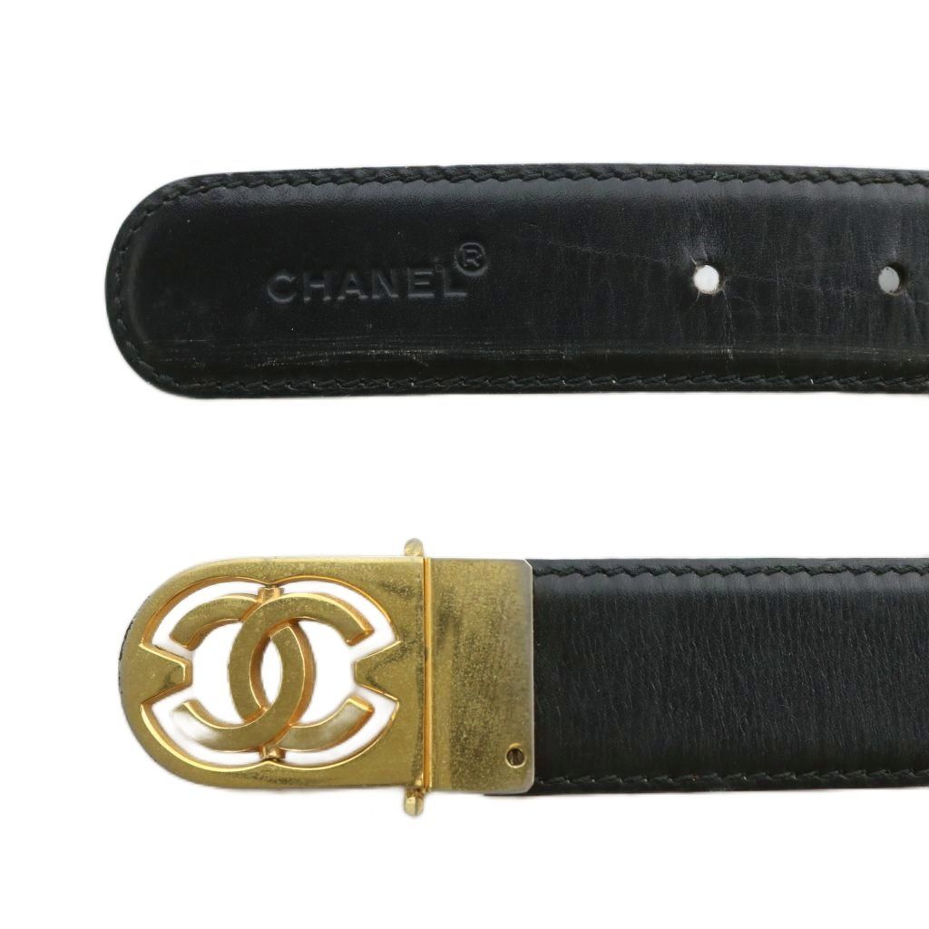 シャネル CHANEL ベルト バックル レザー ココマーク ゴールド