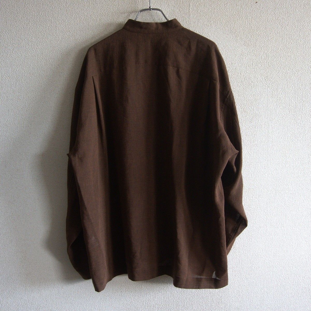 【新作到着!!】 90S|アーカイブ ISSEY MIYAKE MEN バンドカラー ボックスシルエット シャツ M ブラウン イッセイミヤケメン 25090324 １００％正規品保証！