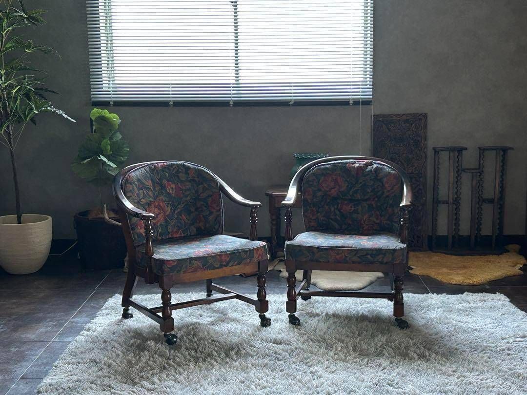 カリモク karimoku アームチェア ヴィンテージチェア 2脚セット GZ