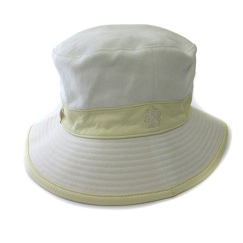 エルメス HERMES リネン バケット ハット 帽子 ホワイト コレクション
