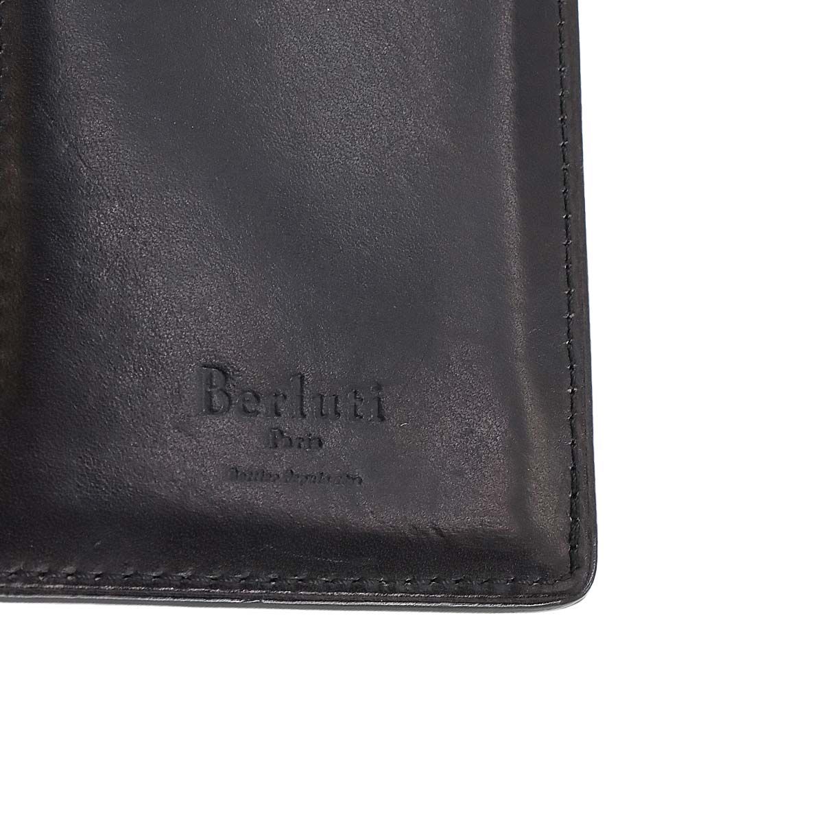 【極美品】ベルルッティ エベネ 二つ折り長財布 カリグラフィ メンズ グリーン系 Berluti ベルルッティエベネ 二つ折り長財布カリグラフィ グリーン系