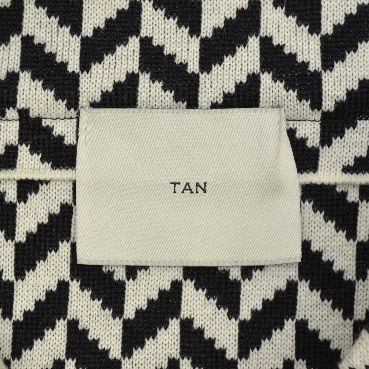 TAN】モザイクパターンニットスカート ウールマキシスカート 