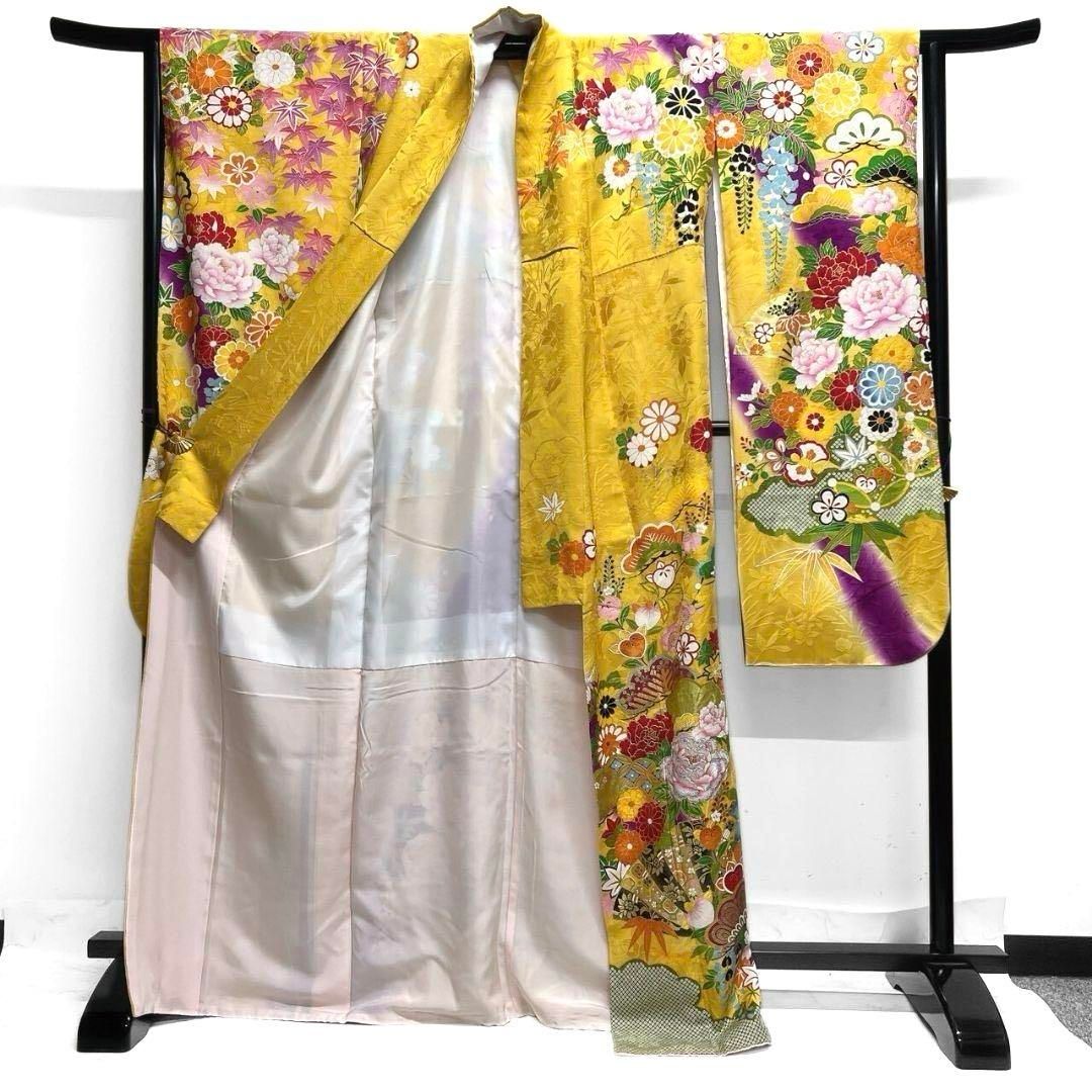 振袖　刺繍　金彩　牡丹　チューリップ　花模様　成人式 着物 045a p 振袖 刺繍 金彩 牡丹 藤の花 菊花 楓 成人式 晴れの日 着物 064a