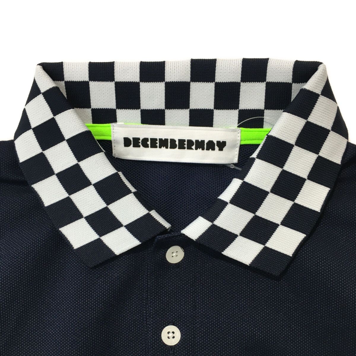 coco 中古 ディセンバーメイ DECEMBERMAY メンズ 半袖ポロシャツ M 濃紺 ネイビー 鹿の子 中古 メンズ ディセンバーメイ DECEMBERMAY 半袖ポロシャツ M