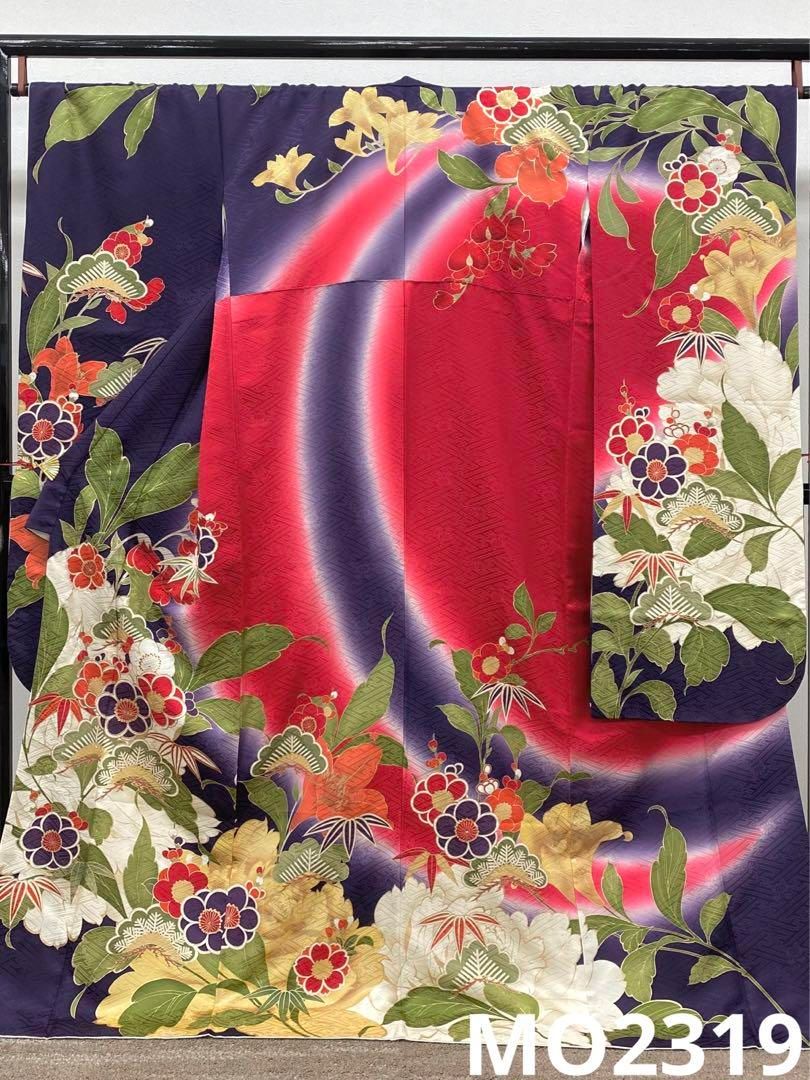 振袖 豪華 型友禅 金彩 紋意匠 大輪牡丹 百合 木蓮 身丈171cm