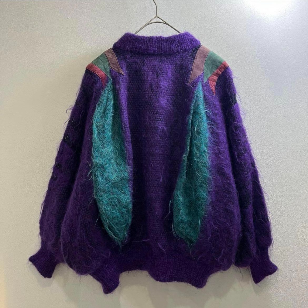 USA 80s 90s ヴィンテージ モヘアニット シャギー ブルゾン 毛先長