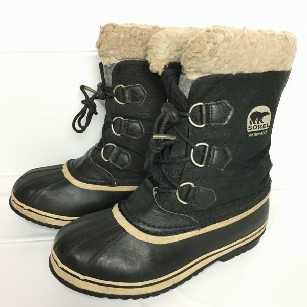 SOREL/ソレル　スノーブーツ　ライナー付き　size7　24.5-25.0-25.5　〈黒/BLACK/ブラック〉管No.V12 SOREL/ソレル スノーブーツ ライナー付き size7 24.5-25.0-25.5 〈黒