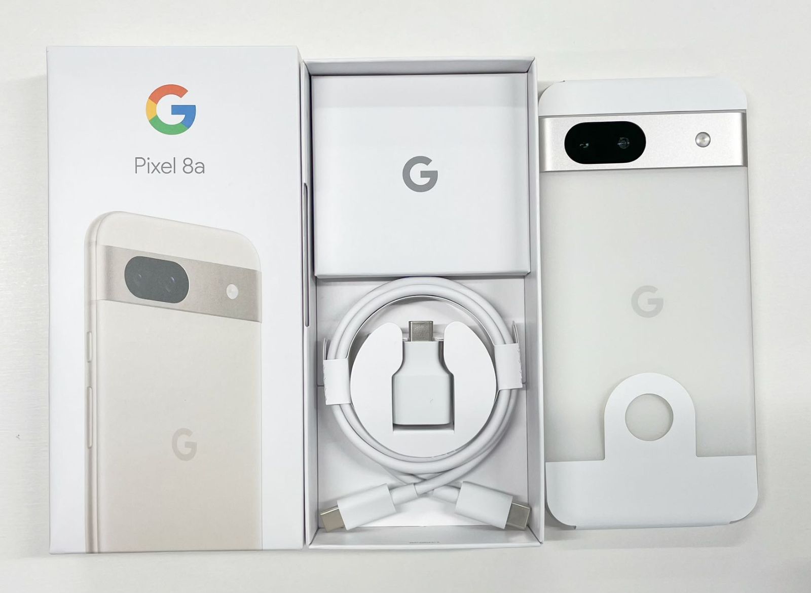Google Pixel 8a ·SIMフリーPorcelain Pixel 8a Porcelain SIMフリー 純正Clear ケース付き Google Pixel 8a