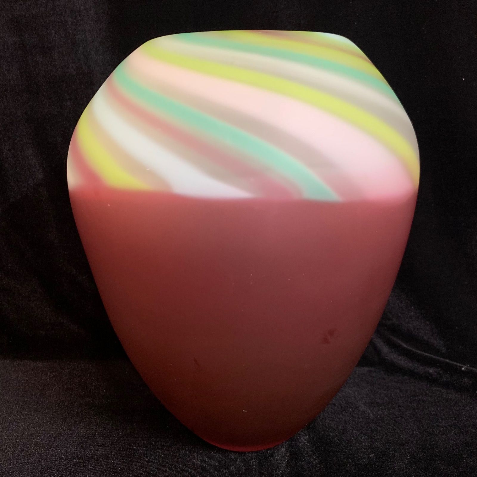 ガラス花瓶 藤田潤 藤田潤 fujita jun 花瓶 輪 手吹 ガラス 箱無し 高島屋 美術部 サイン