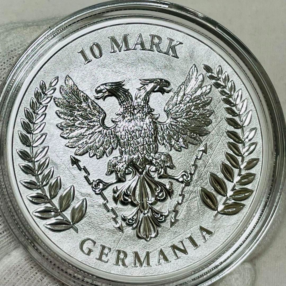 2オンス ゲルマニア 大型銀貨 2023 ドイツ 10マルク BU 豪華箱COA-