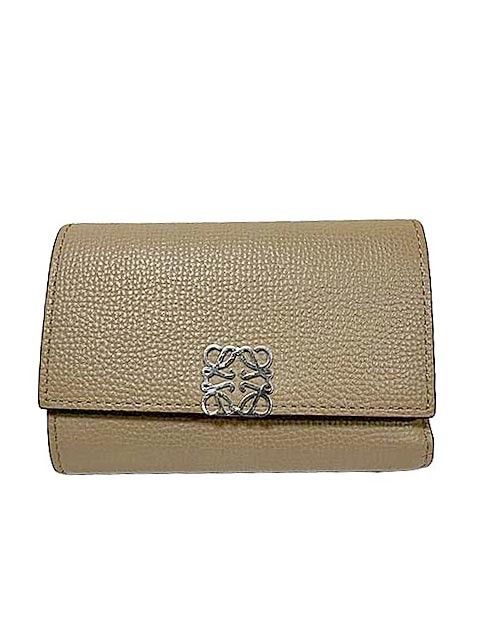 LOEWE ロエベ 三つ折り財布 C821S33X01 アナグラム バーティカル ウォレット スモール ベージュ＿S29＿セルモアから ＿s-0104-r29