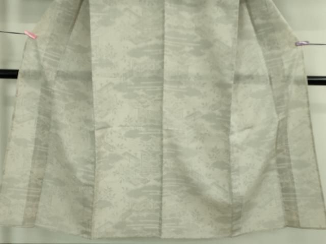 灰白色地 十日町白新染織謹製