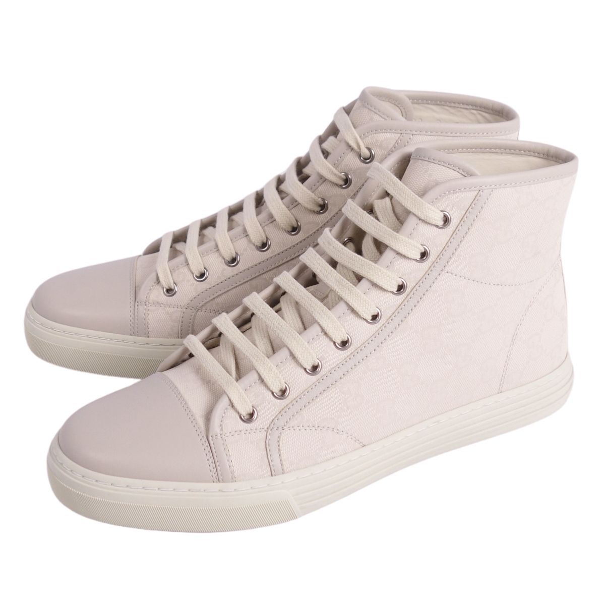 未使用 グッチ GUCCI スニーカー ハイカット キャンバス GG柄 シューズ 