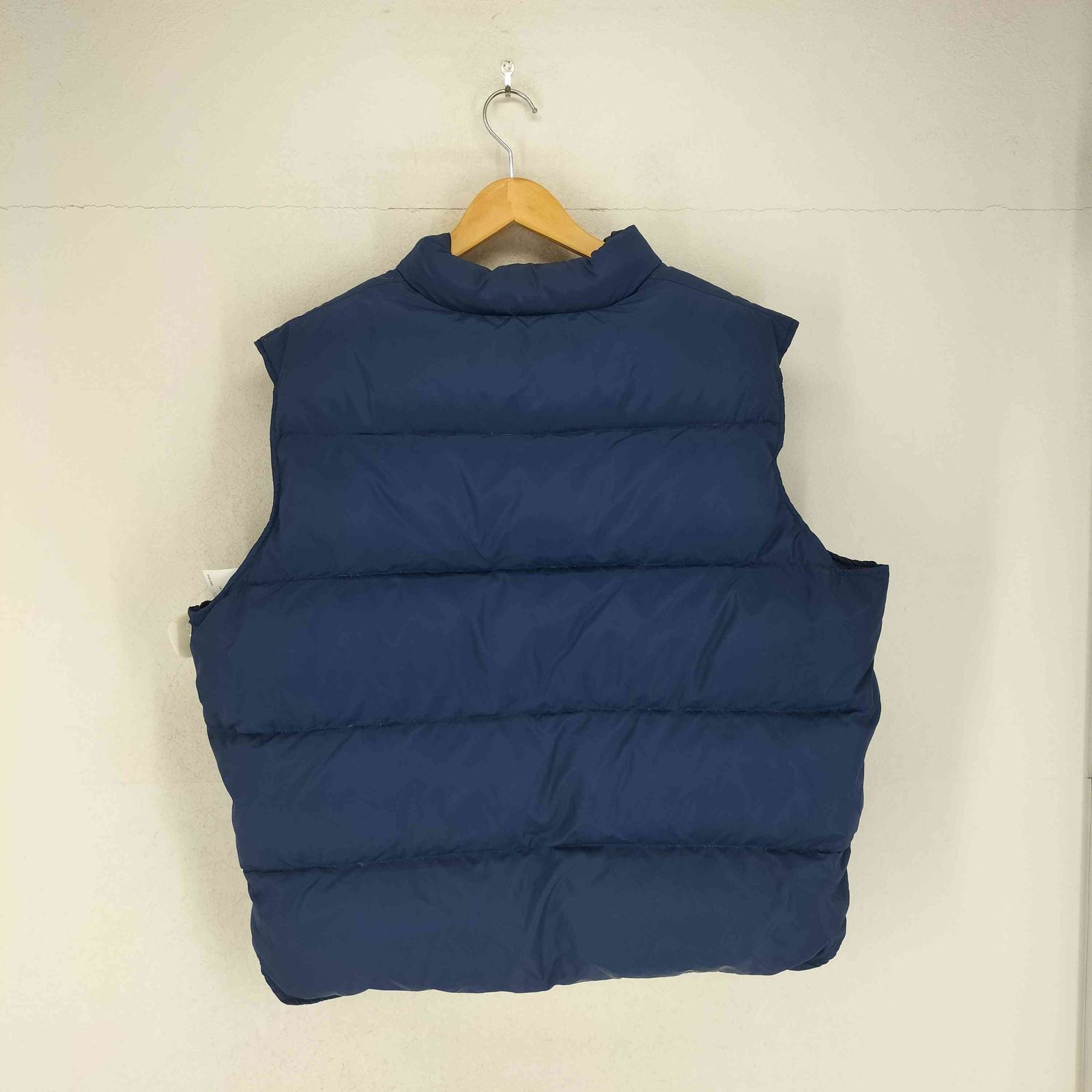 80s ウールリッチダウンベスト ブルー 80's～ Woolrich 2ポケ 裾リブロゴ ダウンベスト 表記(M