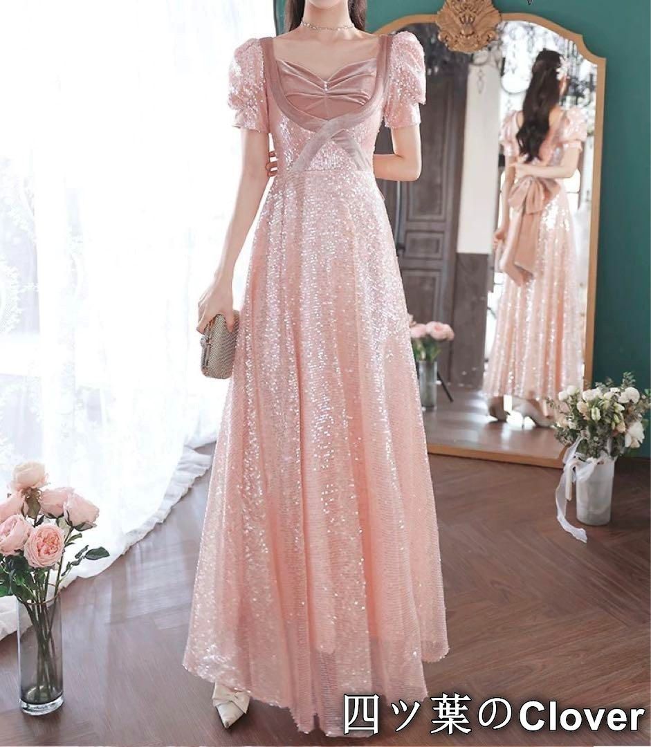 美品・未使用新品】総スパンコールのパールにリボンが可愛い 半袖