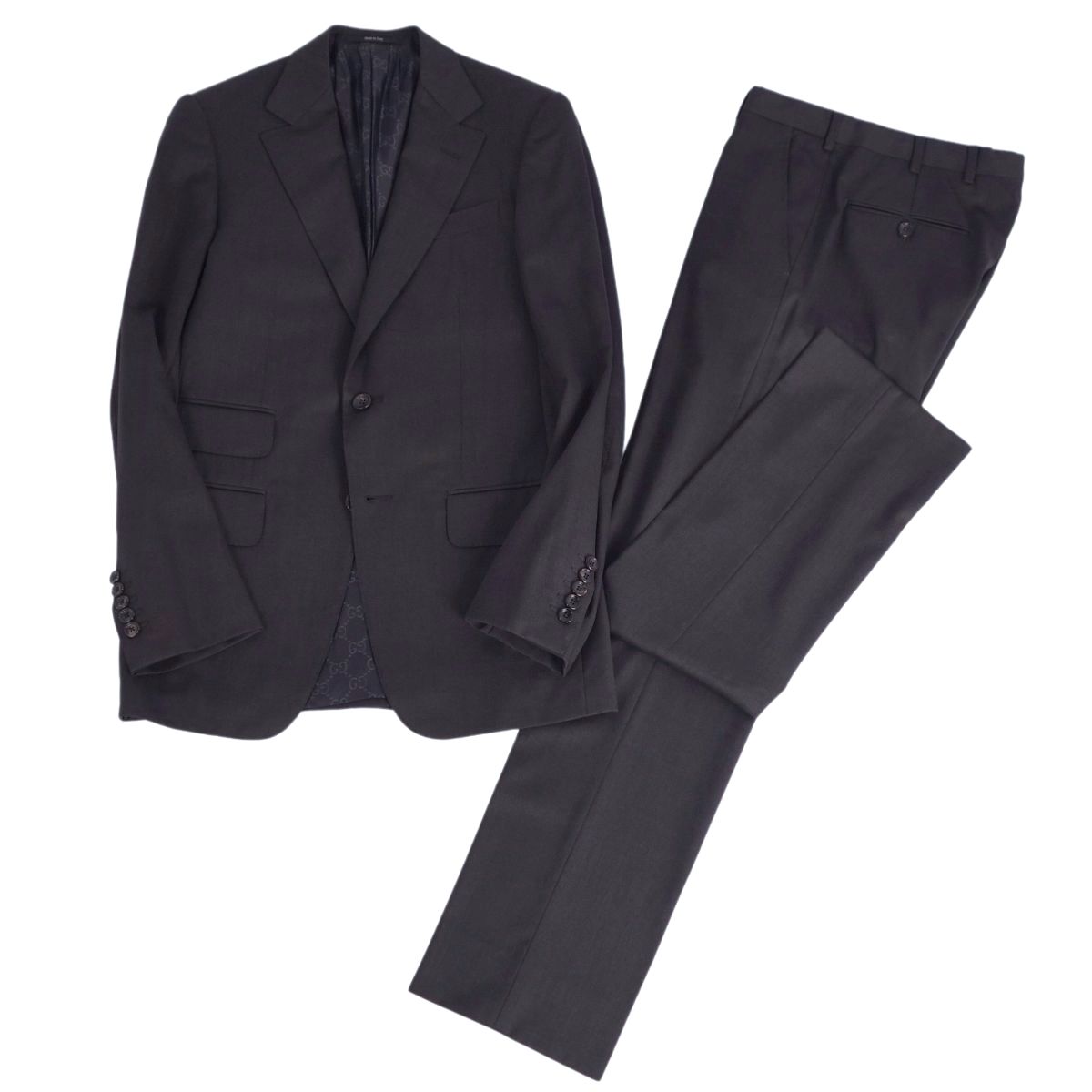 美品 グッチ GUCCI セットアップ スーツ シングル ウール ジャケット