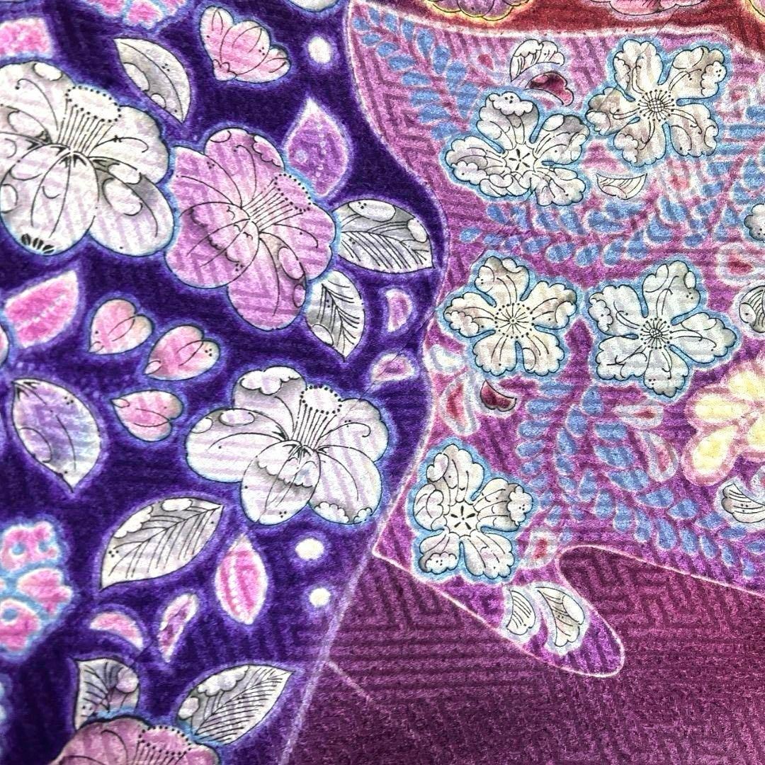 総絞り 辻ヶ花 藤の花 霞取り 振袖 成人式 晴れの日 着物 041a p